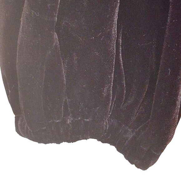 NWT Chic Square Neck Plain Black Velvet Midi Dress A-Line Japanese Brand Lined - Picture 5 of 16